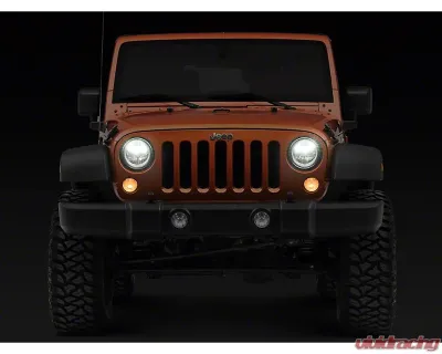 Raxiom Clear Lens Chrome Housing LED Halo Projector Headlights Jeep Wrangler JK 2007-2018 - J121872