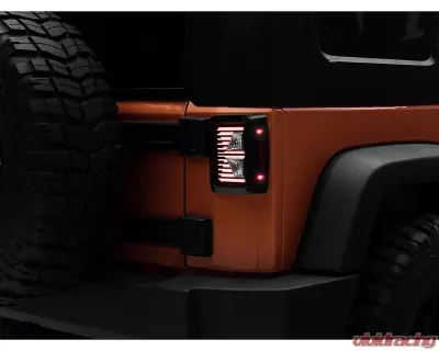 Raxiom Axial Series Clear Lens Black Housing Vision LED Tail Lights Jeep Wrangler JK 2007-2018 - J130809