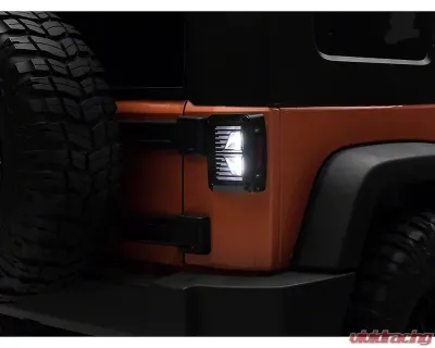Raxiom Axial Series Clear Lens Black Housing Vision LED Tail Lights Jeep Wrangler JK 2007-2018 - J130809