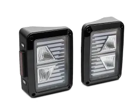 Raxiom Axial Series Clear Lens Black Housing Vision LED Tail Lights Jeep Wrangler JK 2007-2018