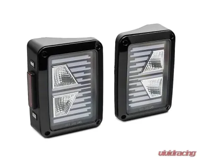 Raxiom Axial Series Clear Lens Black Housing Vision LED Tail Lights Jeep Wrangler JK 2007-2018 - J130809