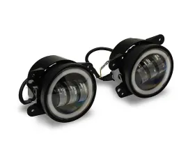 Raxiom Axial Series Amber Lens Halo LED Fog Lights Jeep Wrangler JK | JL 2007-2023