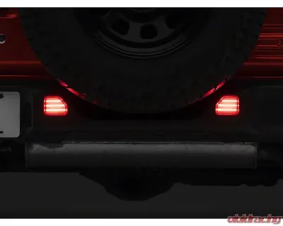 Raxiom Axial Series Clear Lens LED Rear Bumper Reflector Lights Jeep Wrangler JL Moab | Rubicon | Sahara 2018-2023 - J134140-JL