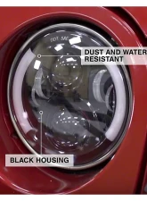 Raxiom Clear Lens Black Housing 6-LED Headlights w/ Partial Halo Jeep Wrangler TJ | JK 1997-2018                                     - J135442 - Image 13