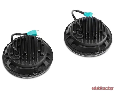 Raxiom Clear Lens Black Housing 6-LED Headlights w/ Partial Halo Jeep Wrangler TJ | JK 1997-2018 - J135442