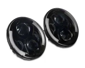 Raxiom Clear Lens Black Housing 6-LED Headlights w/ Partial Halo Jeep Wrangler TJ | JK 1997-2018