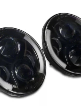 Raxiom Clear Lens Black Housing 6-LED Headlights w/ Partial Halo Jeep Wrangler TJ | JK 1997-2018                                     - J135442 - Image 15