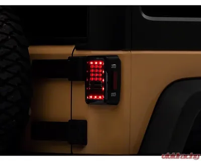Raxiom Axial Series Clear Lens Black Housing LED Tail Lights Jeep Wrangler JK 2007-2018 - J141585