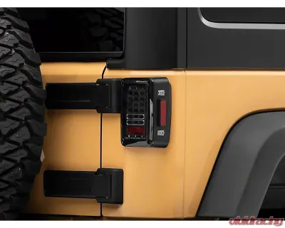 Raxiom Axial Series Clear Lens Black Housing LED Tail Lights Jeep Wrangler JK 2007-2018 - J141585