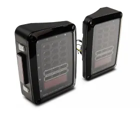 Raxiom Axial Series Clear Lens Black Housing LED Tail Lights Jeep Wrangler JK 2007-2018