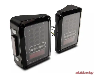 Raxiom Axial Series Clear Lens Black Housing LED Tail Lights Jeep Wrangler JK 2007-2018 - J141585