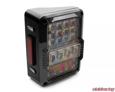 Raxiom Axial Series Clear Lens Black Housing Lux LED Tail Lights Jeep Wrangler JK 2007-2018 - J141596