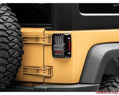 Raxiom Axial Series Clear Lens Black Housing Lux LED Tail Lights Jeep Wrangler JK 2007-2018 - J141596