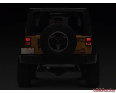 Raxiom Axial Series Clear Lens Black Housing Lux LED Tail Lights Jeep Wrangler JK 2007-2018 - J141596
