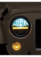 Raxiom Axial Series Clear Lens Black Housing 7" LED Headlights w/ DRL & Signal Function Jeep Wrangler TJ | JK 1997-2018                                     - J143372 - Image 7
