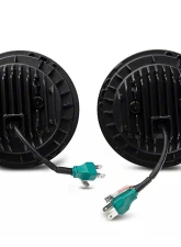 Raxiom Axial Series Clear Lens Black Housing Spider LED Headlights w/ Amber DRL & Angel Eye Halo Jeep Wrangler JK 2007-2018                                     - J152602 - Image 3