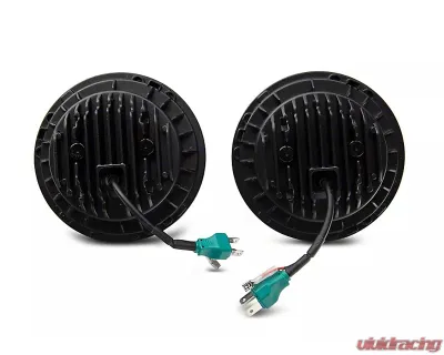 Raxiom Axial Series Clear Lens Black Housing Spider LED Headlights w/ Amber DRL & Angel Eye Halo Jeep Wrangler JK 2007-2018 - J152602