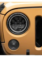 Raxiom Axial Series Clear Lens Black Housing Spider LED Headlights w/ Amber DRL & Angel Eye Halo Jeep Wrangler JK 2007-2018                                     - J152602 - Image 10