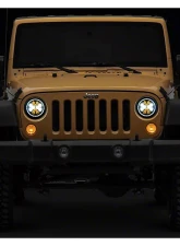 Raxiom Axial Series Clear Lens Black Housing Spider LED Headlights w/ Amber DRL & Angel Eye Halo Jeep Wrangler JK 2007-2018                                     - J152602 - Image 11