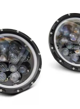 Raxiom Axial Series Clear Lens Black Housing Spider LED Headlights w/ Amber DRL & Angel Eye Halo Jeep Wrangler JK 2007-2018                                     - J152602 - Image 14