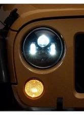 Raxiom Clear Lens Black Housing 7" LED Headlights Jeep Wrangler JK 2007-2018                                     - J154695 - Image 7