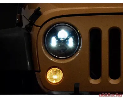 Raxiom Clear Lens Black Housing 7" LED Headlights Jeep Wrangler JK 2007-2018 - J154695