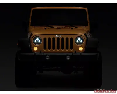 Raxiom Clear Lens Black Housing 7" LED Headlights Jeep Wrangler JK 2007-2018 - J154695