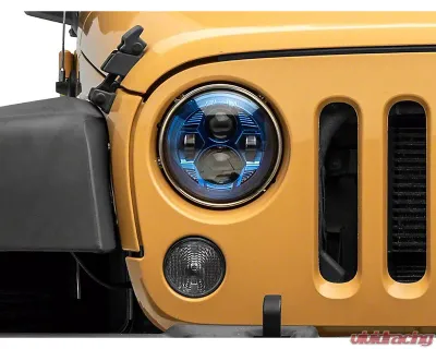 Raxiom Clear Lens Blue Housing 7" LED Headlights Jeep Wrangler JK 2007-2018 - J154696