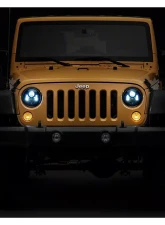 Raxiom Clear Lens Blue Housing 7" LED Headlights Jeep Wrangler JK 2007-2018                                     - J154696 - Image 9