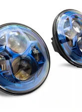 Raxiom Clear Lens Blue Housing 7" LED Headlights Jeep Wrangler JK 2007-2018                                     - J154696 - Image 11