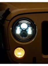 Raxiom Clear Lens Chrome Housing 7" LED Headlights Jeep Wrangler JK 2007-2018                                     - J154697 - Image 7