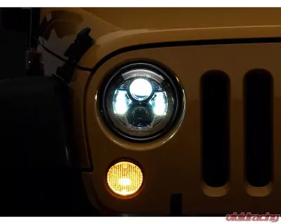 Raxiom Clear Lens Chrome Housing 7" LED Headlights Jeep Wrangler JK 2007-2018 - J154697