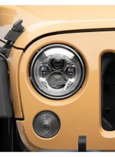 Raxiom Clear Lens Chrome Housing 7" LED Headlights Jeep Wrangler JK 2007-2018                                     - J154697 - Image 8