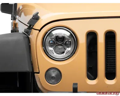 Raxiom Clear Lens Chrome Housing 7" LED Headlights Jeep Wrangler JK 2007-2018 - J154697