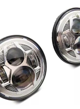 Raxiom Clear Lens Chrome Housing 7" LED Headlights Jeep Wrangler JK 2007-2018                                     - J154697 - Image 11