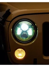 Raxiom Clear Lens Green Housing 7" LED Headlights Jeep Wrangler JK 2007-2018                                     - J154699 - Image 7