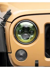 Raxiom Clear Lens Green Housing 7" LED Headlights Jeep Wrangler JK 2007-2018                                     - J154699 - Image 8