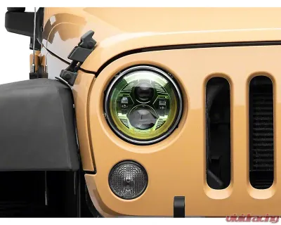 Raxiom Clear Lens Green Housing 7" LED Headlights Jeep Wrangler JK 2007-2018 - J154699