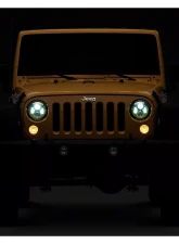 Raxiom Clear Lens Green Housing 7" LED Headlights Jeep Wrangler JK 2007-2018                                     - J154699 - Image 9