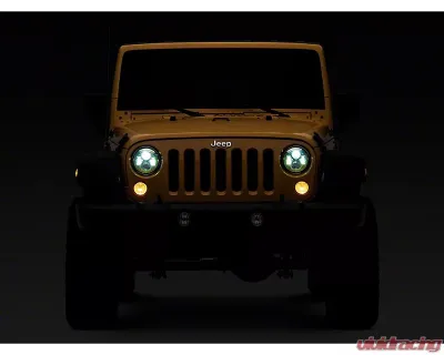 Raxiom Clear Lens Green Housing 7" LED Headlights Jeep Wrangler JK 2007-2018 - J154699