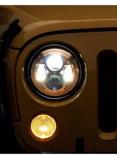 Raxiom Clear Lens Orange Housing 7" LED Headlights Jeep Wrangler JK 2007-2018                                     - J154700 - Image 5