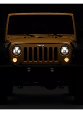 Raxiom Clear Lens Orange Housing 7" LED Headlights Jeep Wrangler JK 2007-2018                                     - J154700 - Image 8
