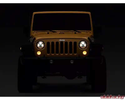 Raxiom Clear Lens Orange Housing 7" LED Headlights Jeep Wrangler JK 2007-2018 - J154700