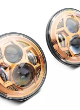 Raxiom Clear Lens Orange Housing 7" LED Headlights Jeep Wrangler JK 2007-2018                                     - J154700 - Image 10