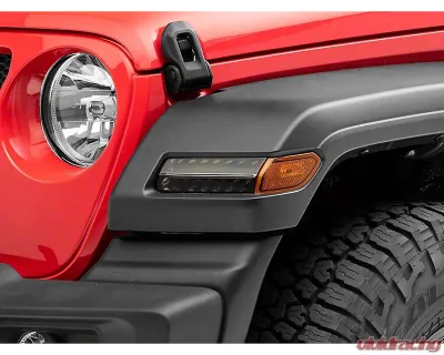 Raxiom Axial Series Smoked Lens Sequential LED Parking/Turn Signal Lights Jeep Wrangler JL Sport w/ Factory Halogen Lights 2018-2023 - J155019-JL