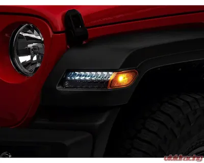 Raxiom Axial Series Smoked Lens Sequential LED Parking/Turn Signal Lights Jeep Wrangler JL Sport w/ Factory Halogen Lights 2018-2023 - J155019-JL