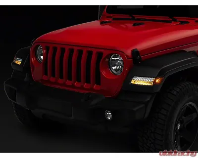 Raxiom Axial Series Chrome Housing Sequential LED Parking/Turn Signal Lights Jeep Wrangler JL Sport 2018-2023 - J155020-JL