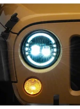 Raxiom Axial Series Clear Lens Chrome Housing 7" LED Headlights w/ DRL Jeep Wrangler TJ | JK 1997-2018                                     - J155569 - Image 7