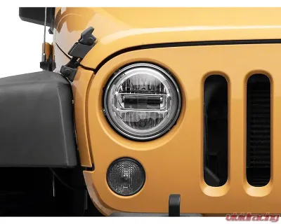 Raxiom Axial Series Clear Lens Chrome Housing 7" LED Headlights w/ DRL Jeep Wrangler TJ | JK 1997-2018 - J155569