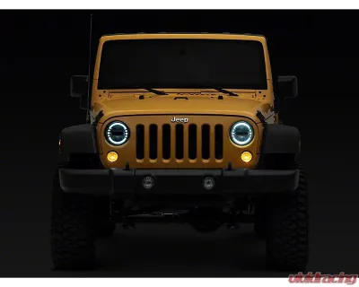 Raxiom Axial Series Clear Lens Chrome Housing 7" LED Headlights w/ DRL Jeep Wrangler TJ | JK 1997-2018 - J155569